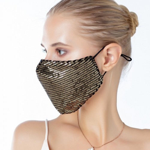 Reusable face masks for women and men fashion sequin cotton mouth mask 
